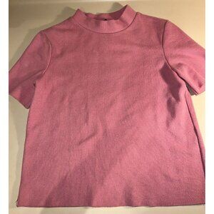 Zara Trafaluc Pink Mauve Sweater Short Sleeve Mock Turtleneck Size Medium